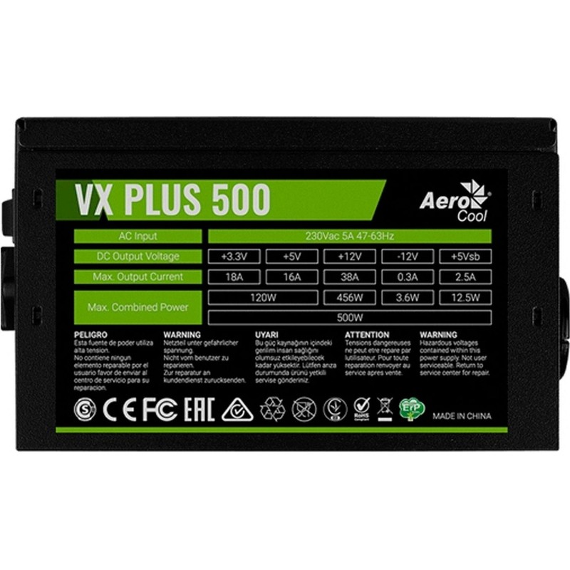 Блок питания Aerocool 500W Retail VX PLUS 500 ATX v2.3 (VX PLUS 500)