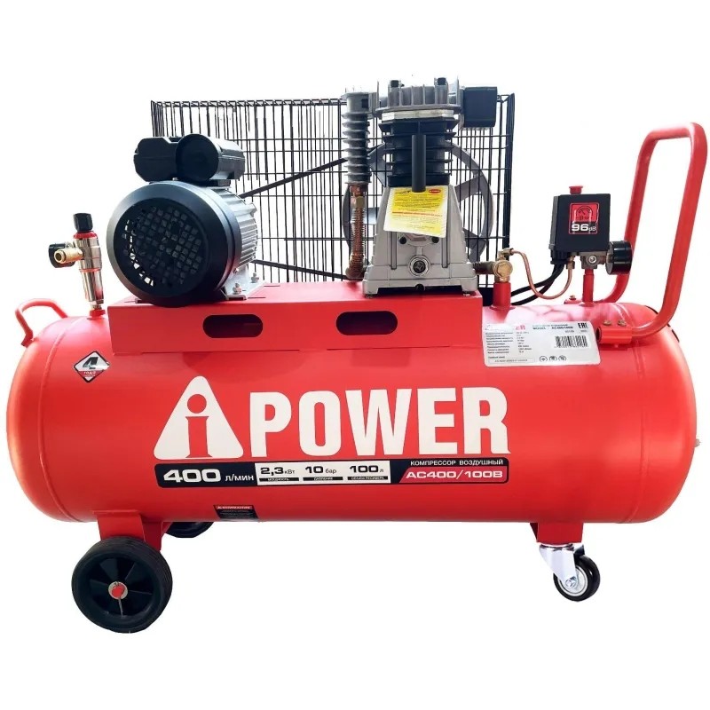 Компрессор поршневой масляный ременной  A-iPower AC400/100B (50108)