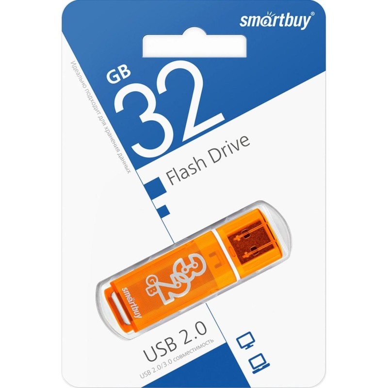 Флеш-память Smartbuy UFD 32GB Glossy series Orange (SB32GBGS-Or)