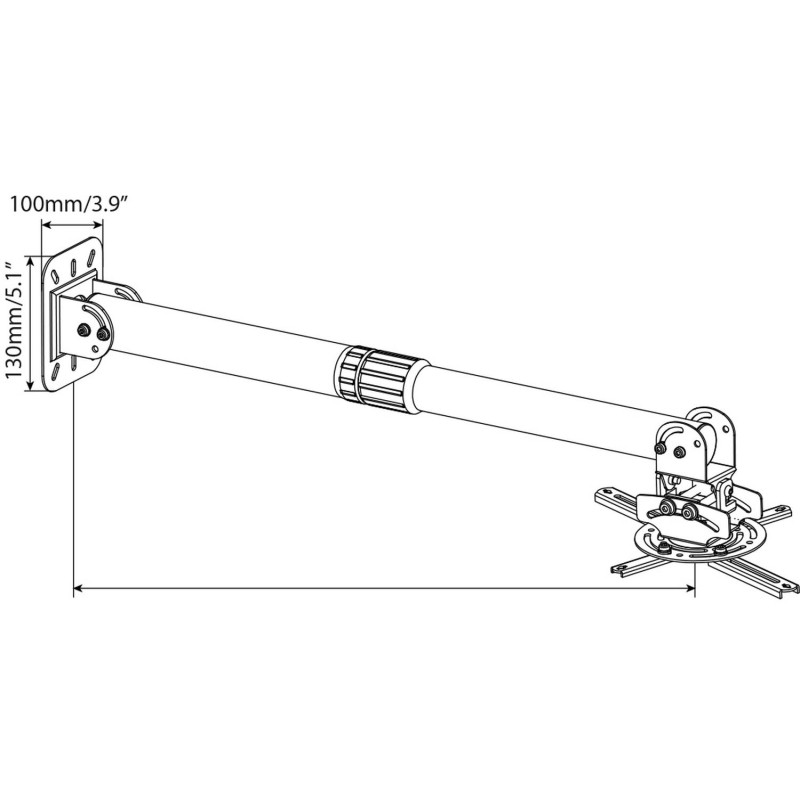 Кронштейн для проекторов Cactus CS-VM-PR16L-BK потолочный, 23 кг, черн