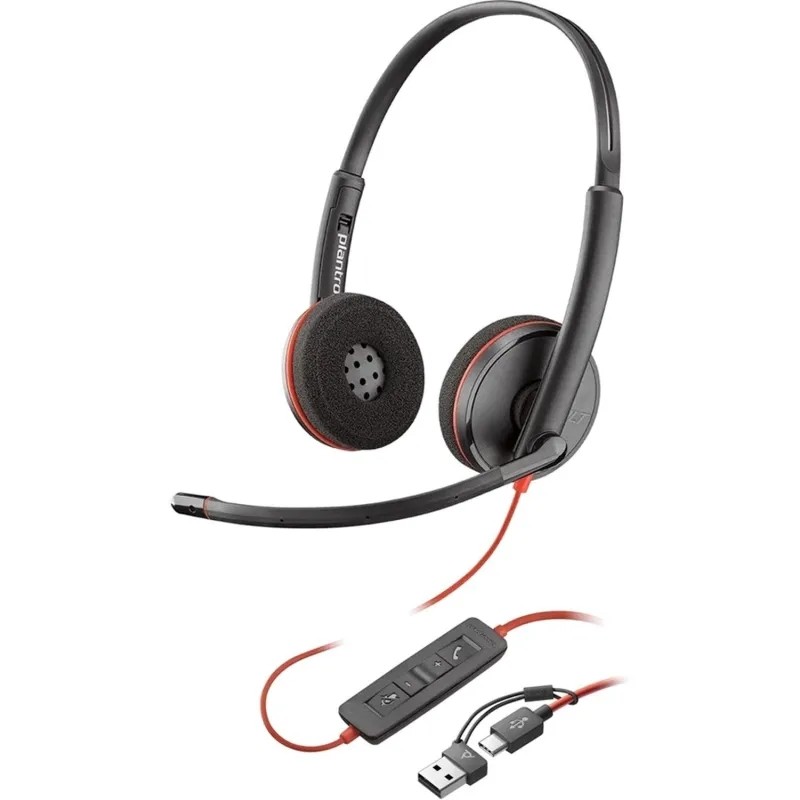 Гарнитура проводная Plantronics Poly Blackwire 3220 Stereo USB-C 8X228A6