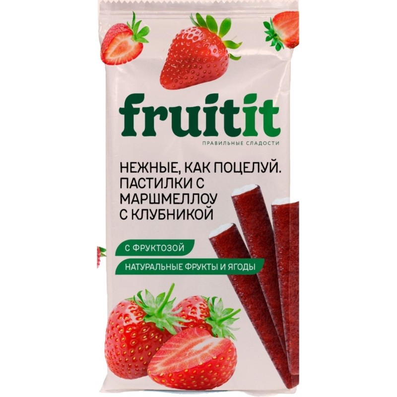 Пастила пастилки FRUIT IT с маршмэллоу спелая клубника, +3, 55г