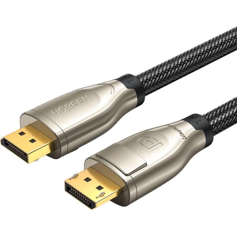 Кабель UGREEN DP112 60843 1.4 DP M/M Round Cable Zinc Alloy Shell 2м черный