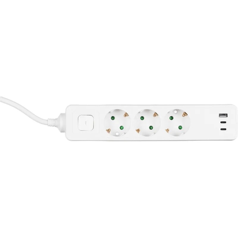 Сетевой фильтр BigTech CD3-1,4WU (3р/1,4м/USB-C/USB-A/16А/3680Вт белый)