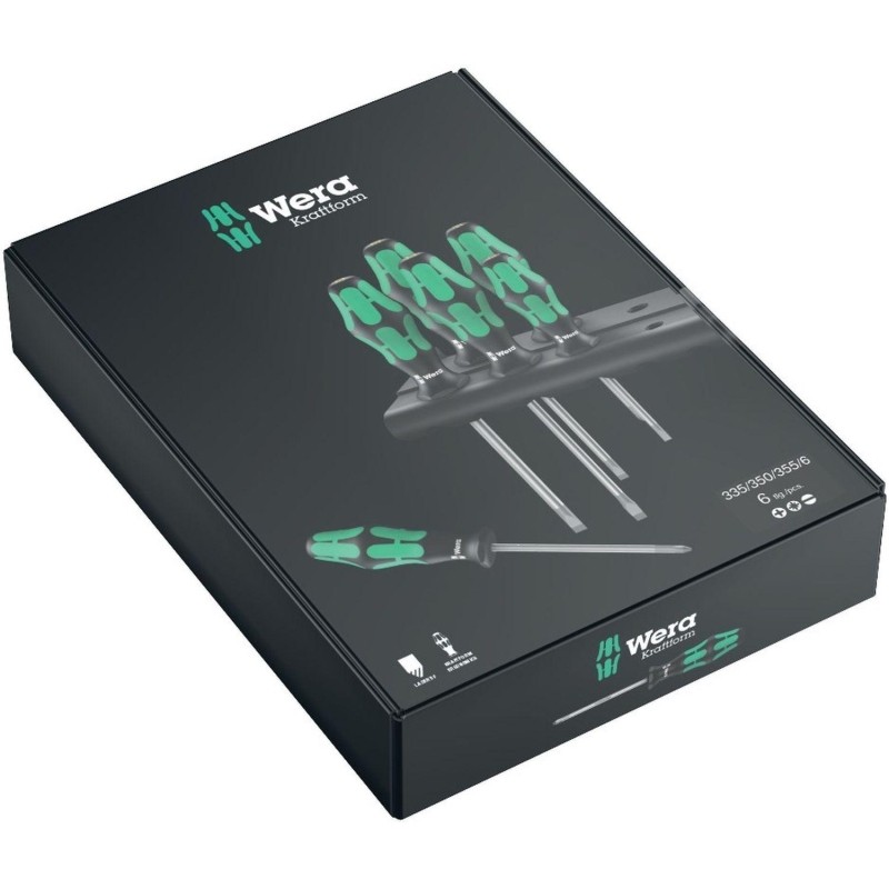 Набор отверток 6 предм. WERA Kraftform Plus Lasertip 335/350/355/6 105622