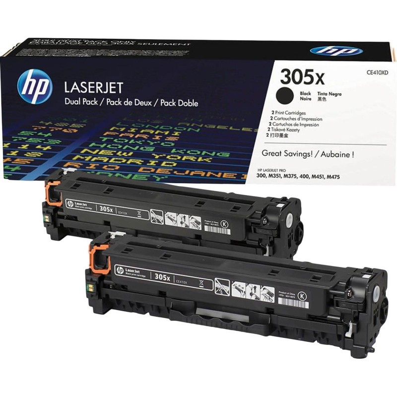 Картридж лазерный HP 305X CE410XD чер. для CLJ Pro 300 Color M351(2шт/уп)