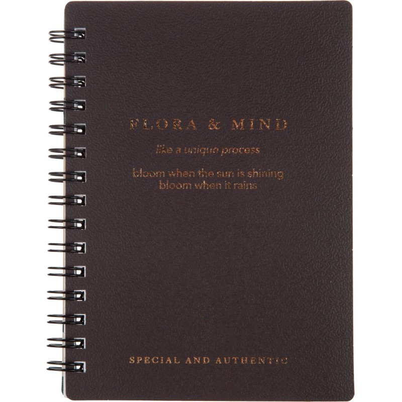 Блокнот BS, 102х142мм, 80л., клетка,  спираль. Flora, черный, N4253