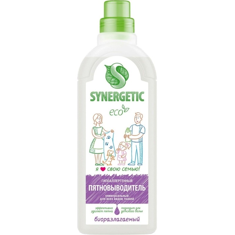 Пятновыводитель SYNERGETIC для одежды гипоаллер. без запаха 1л_1472228