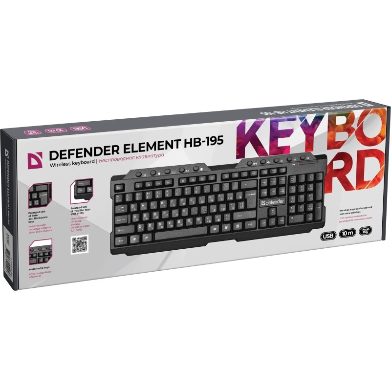 Клавиатура беспроводная Defender Element HB-195 (45195)