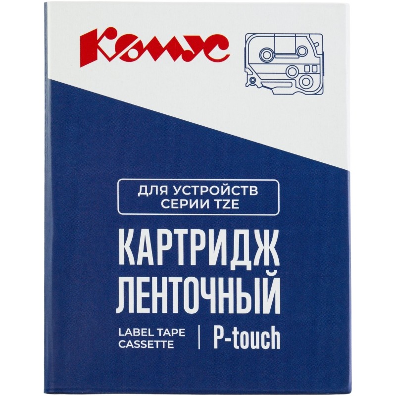 Картридж Комус TZE-725(Brother TZE-725 белый на зеленом ,9мм/8м)