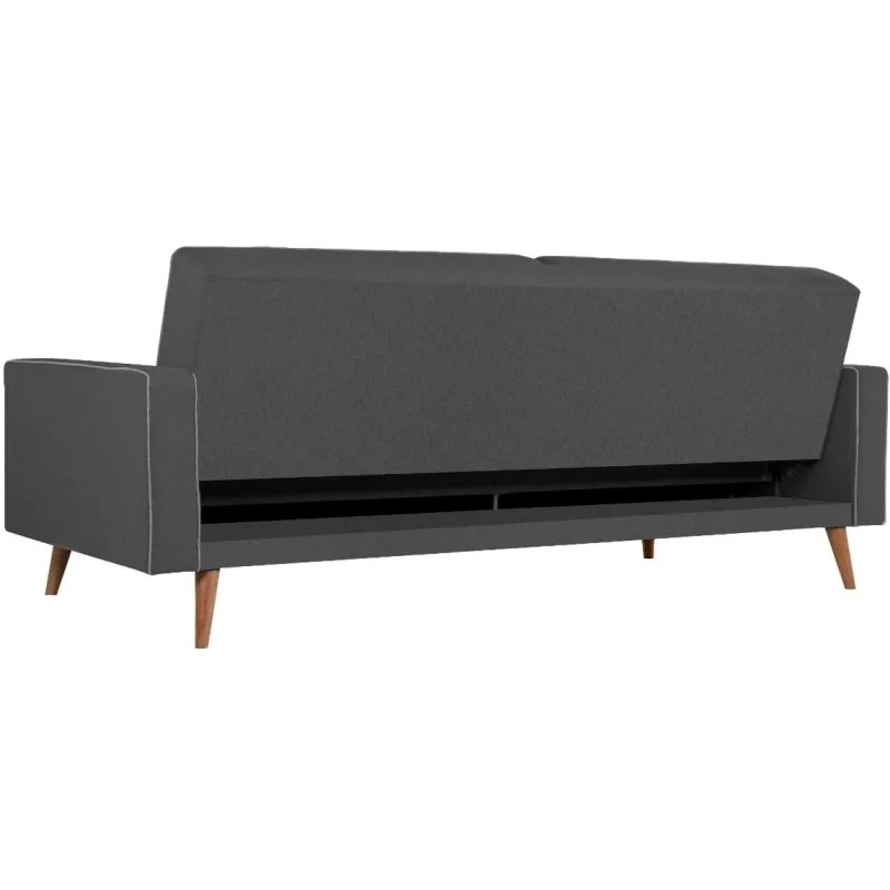 Диван ХД Finsoffa BERUS Relax 3,раскл.2под.тк.рог.UNOGrey граф/Silver серый