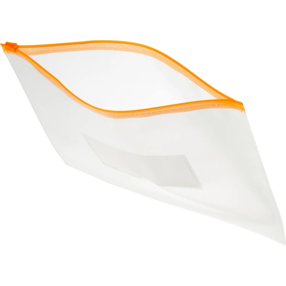 Папка-конверт на молнии А5 150мкм прозрачн.,с карманом д/визитки 10шт/уп Папка-конверт на молнии А5 150мкм прозрачн.,с карманом д/визитки 10шт/уп