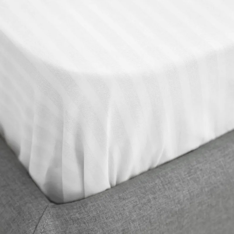 Простыня на резинке 140х200 см, страйп-дизайн, 105г/м2, Warm white 782095