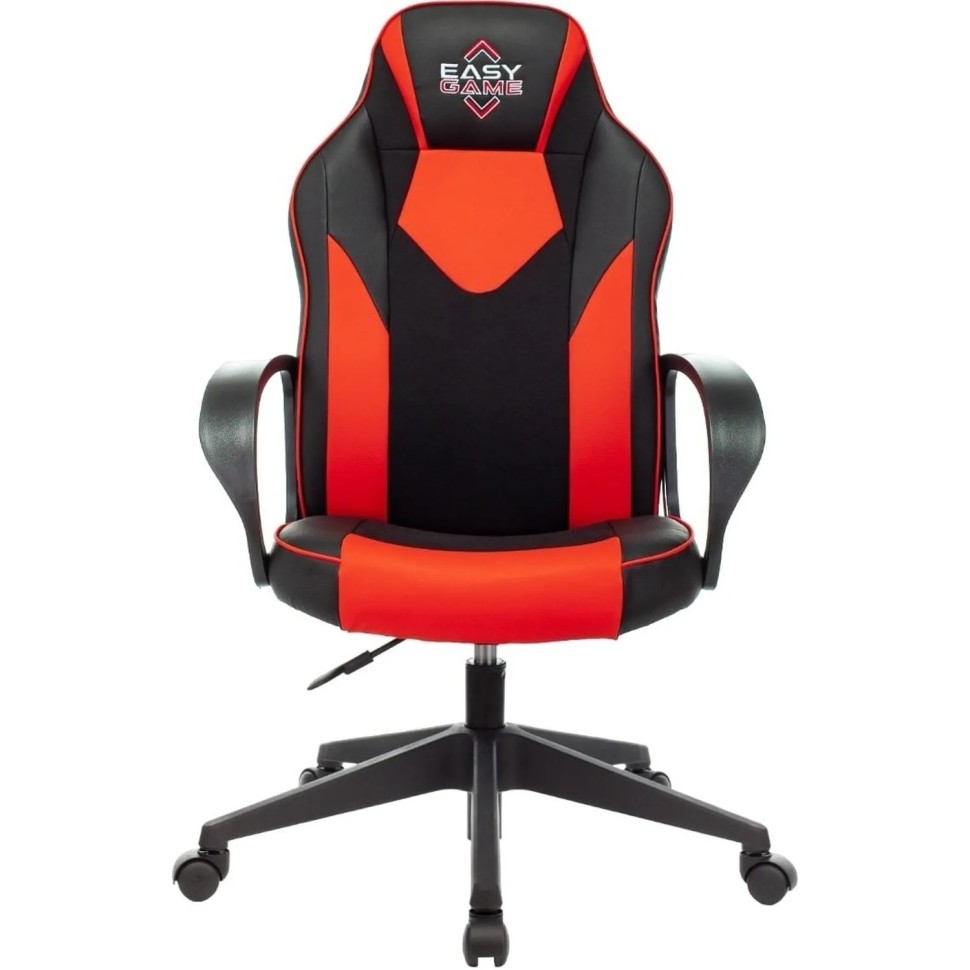 Кресло VB_Echair Easy Game-905 TPU кожзам черный/красный пластик