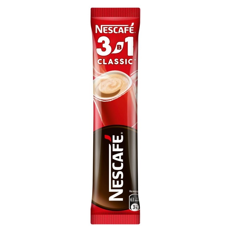 Кофе Nescafe 3 в 1 Классик раств., пакет, 20штx14,5г