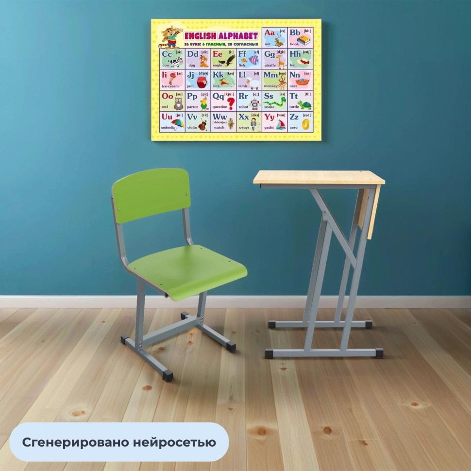 Стул ученический MET_Комус Мебель 6р.г. зеленый/серый New Стул ученический MET_Комус Мебель 6р.г. зеленый/серый New