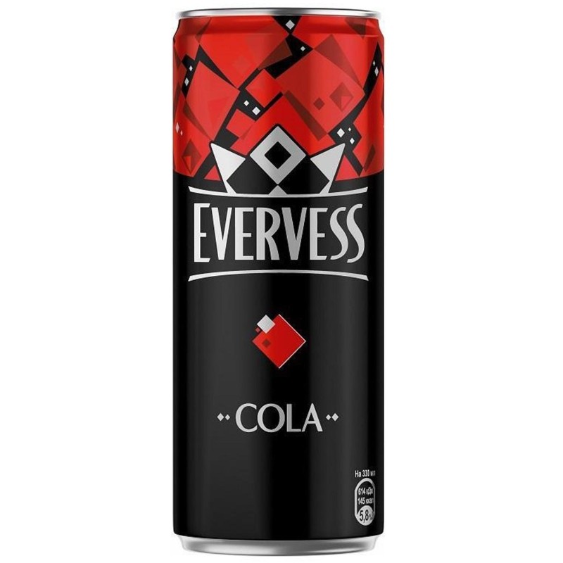 Напиток Evervess Cola газированный ж/б 0,33л