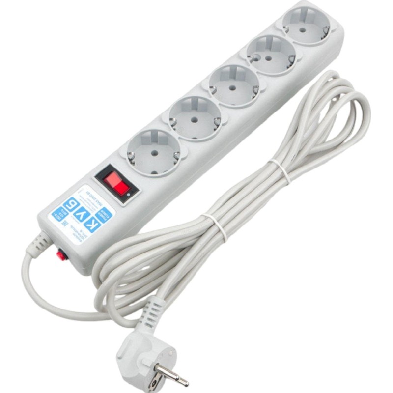 Сетевой фильтр Power Cube B 1.9 м 5 розеток (серый) 10А/2,2кВт(SPG-B-6)