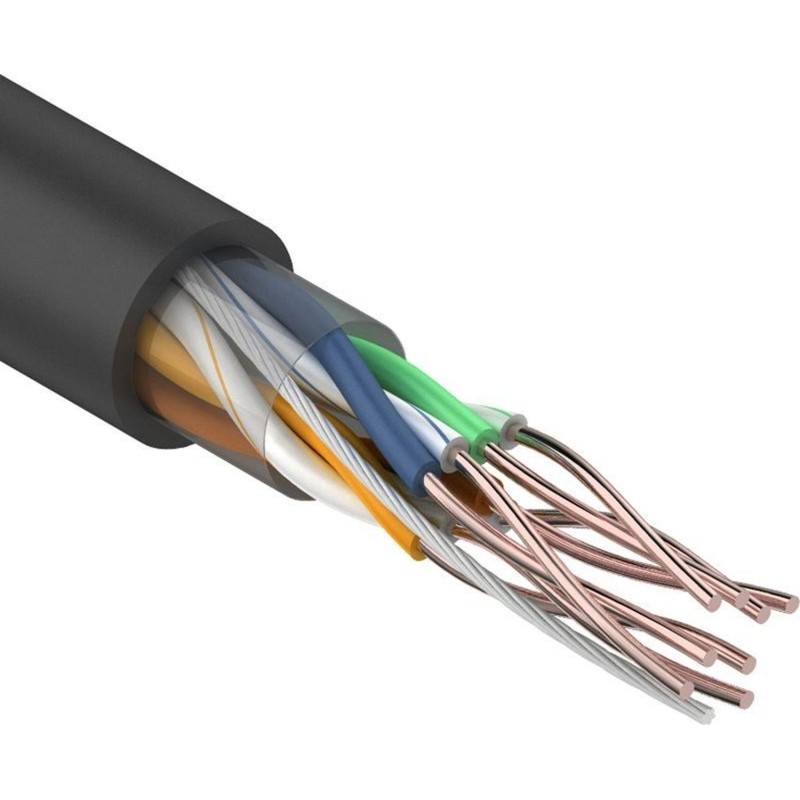 Кабель REXANT (01-0045) U/UTP, CAT 5e, PE, 4PR, 24AWG, OUTDOOR, SOLID,305м