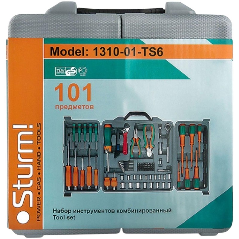 Набор инструмента 101 ПРЕДМЕТ, диэлектрич. отвертки,  Sturm! 1310-01-TS6