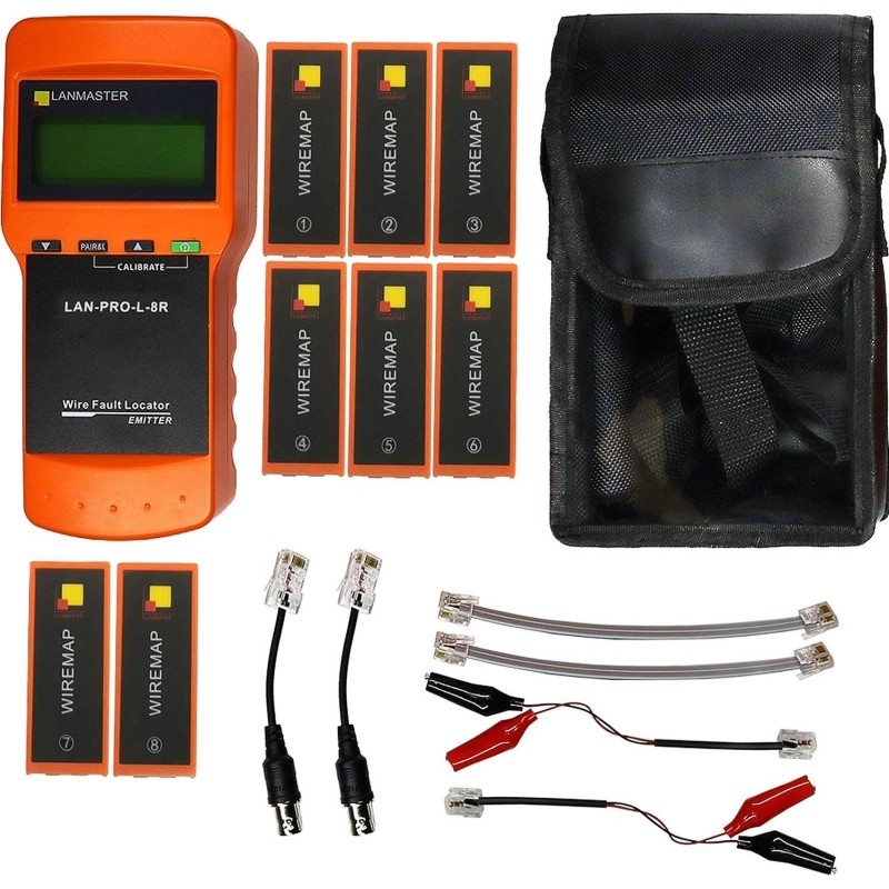 Тестер LANMASTER LAN-PRO-L-8R с измерением длины, 8 ответных частей