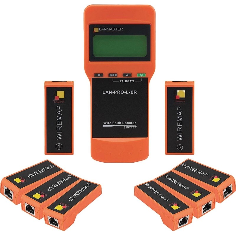 Тестер LANMASTER LAN-PRO-L-8R с измерением длины, 8 ответных частей