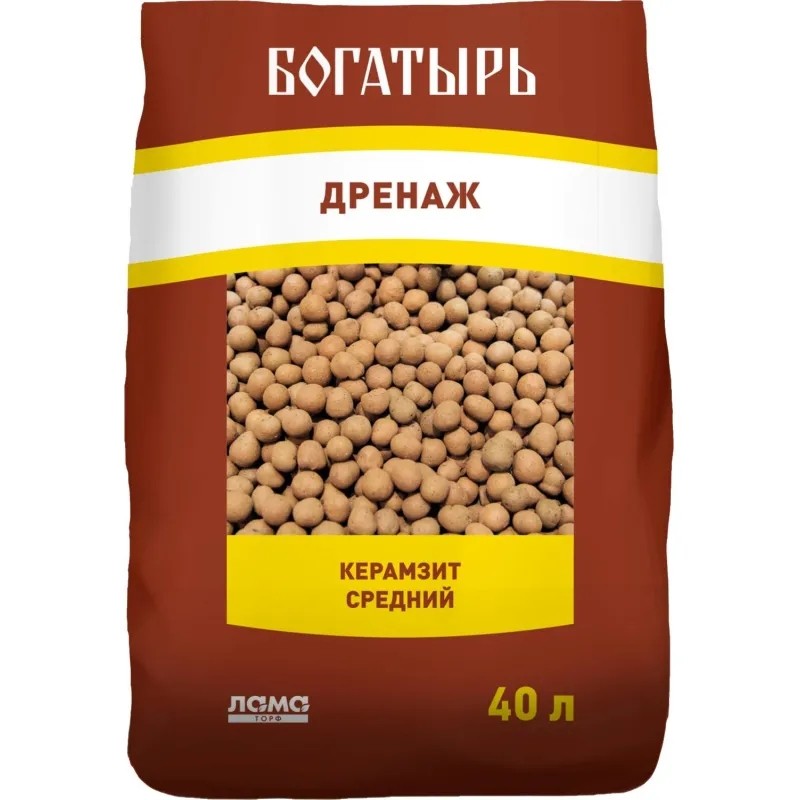 Дренаж Керамзит средний Богатырь 40л 4680010314265, Lt017997