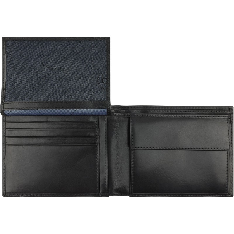 Портмоне BUGATTI Nobile, защ RFID, черн, полиэс, 12х2х9,5 см, 49125401
