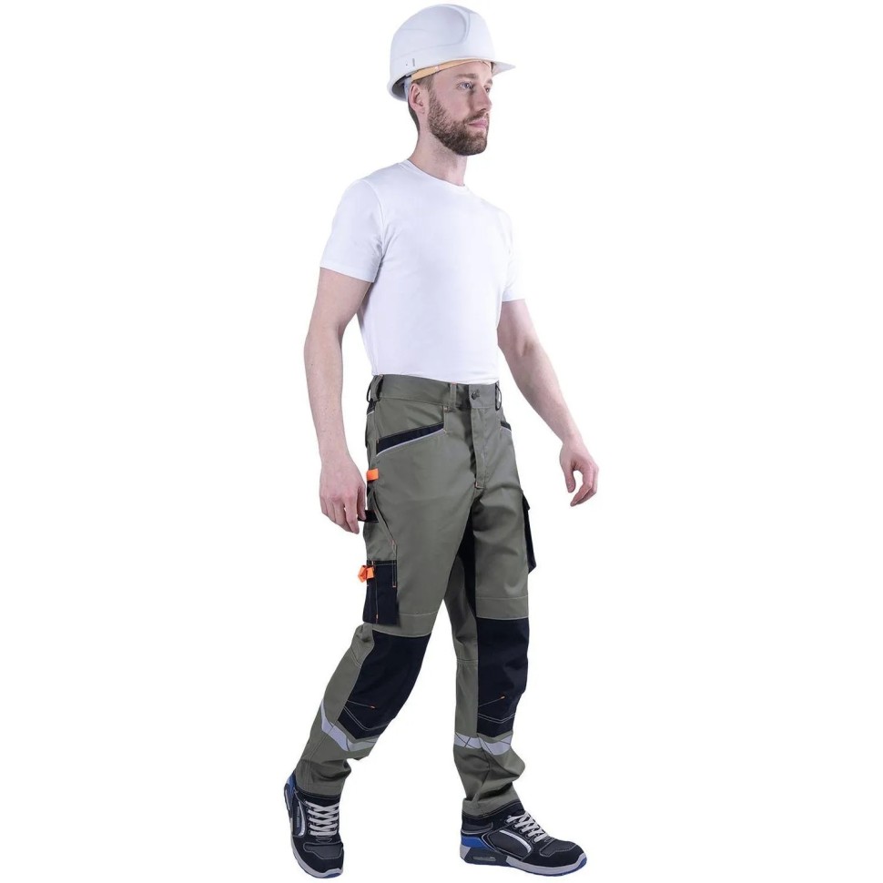 Брюки лет муж КОРПОРАЦИЯ (Брю399) хаки/черн (104-108, 182-188)