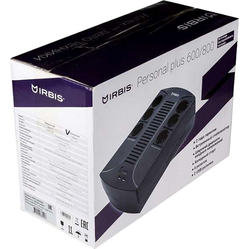 ИБП IRBIS UPS Personal plus 800VA/480W, AVR 6xEURO (ISBR800E)