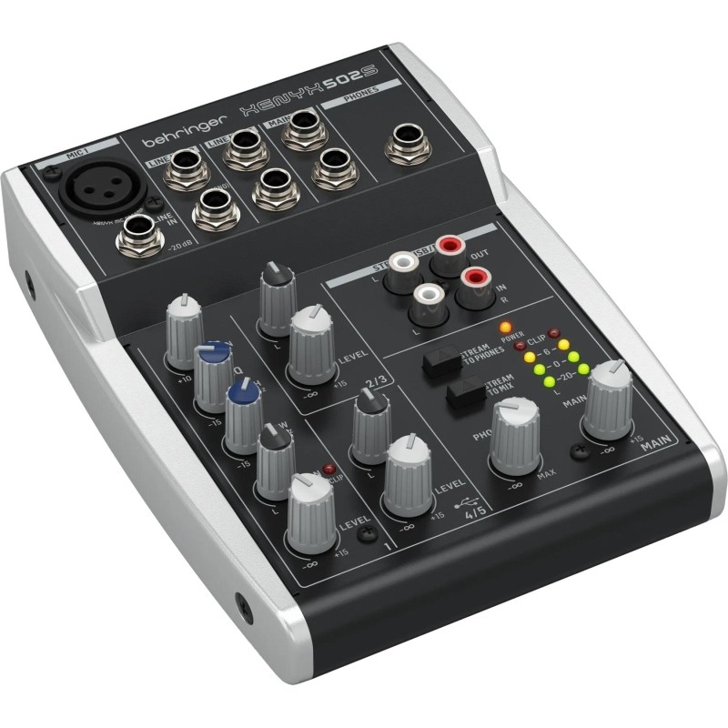 Микшерный пульт Behringer Xenyx 502S, аналогов. 5 вх, USB интерф. для стрим