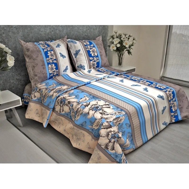 Постельное белье 1,5сп набивн.бязь 140г/м2 (нав.70х70 1шт.), ассорти