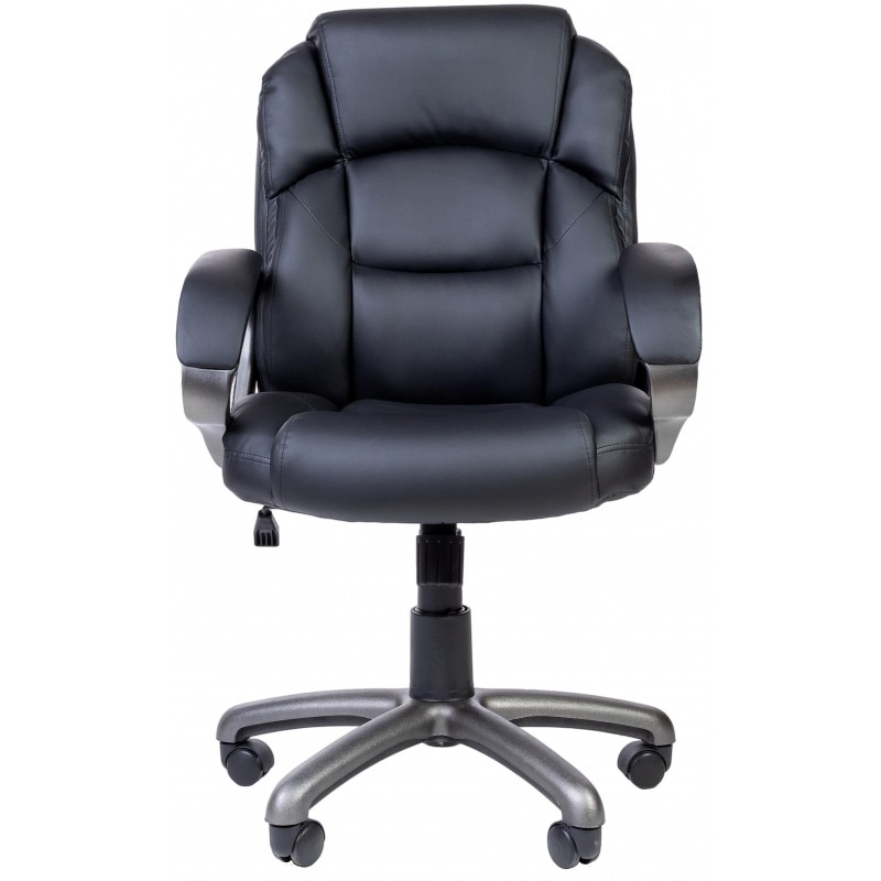 Кресло RC_EChair-681 TPU кожзам черный, пластик серый