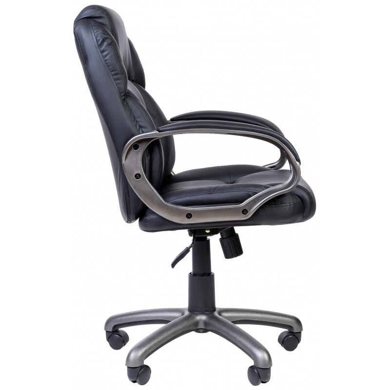 Кресло RC_EChair-681 TPU кожзам черный, пластик серый