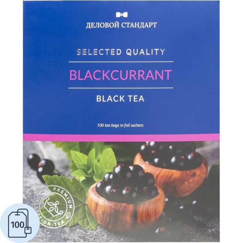Чай Деловой Стандарт blackcurrant черн. 100 пакx1,8гр/уп