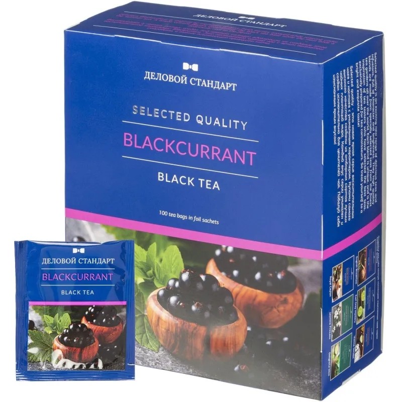 Чай Деловой Стандарт blackcurrant черн. 100 пакx1,8гр/уп