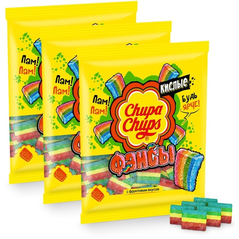 Мармелад Chupa Chups Фансы, 150гx3шт/уп