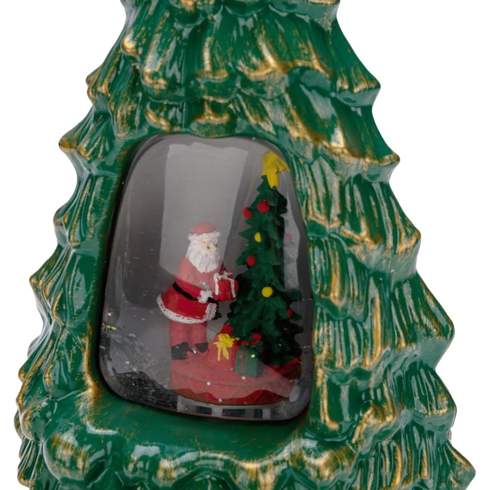 Фонарь декор. НГ елка с подсветкой,конфетти,19х17х33см,тепл бел,USB 501-180