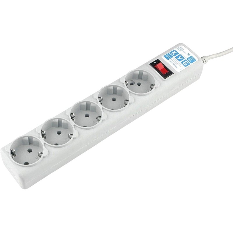 Сетевой фильтр Power Cube B 3.0 м 5 розеток (серый) 10А/2,2кВт (SPG-B-10)