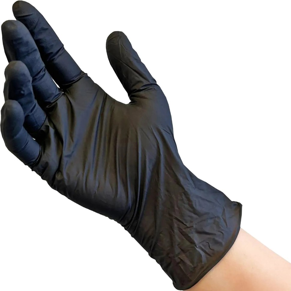 Перчатки нитрил. н/с. н/о, черные MediOk (S) 50п/уп, 3,5гр