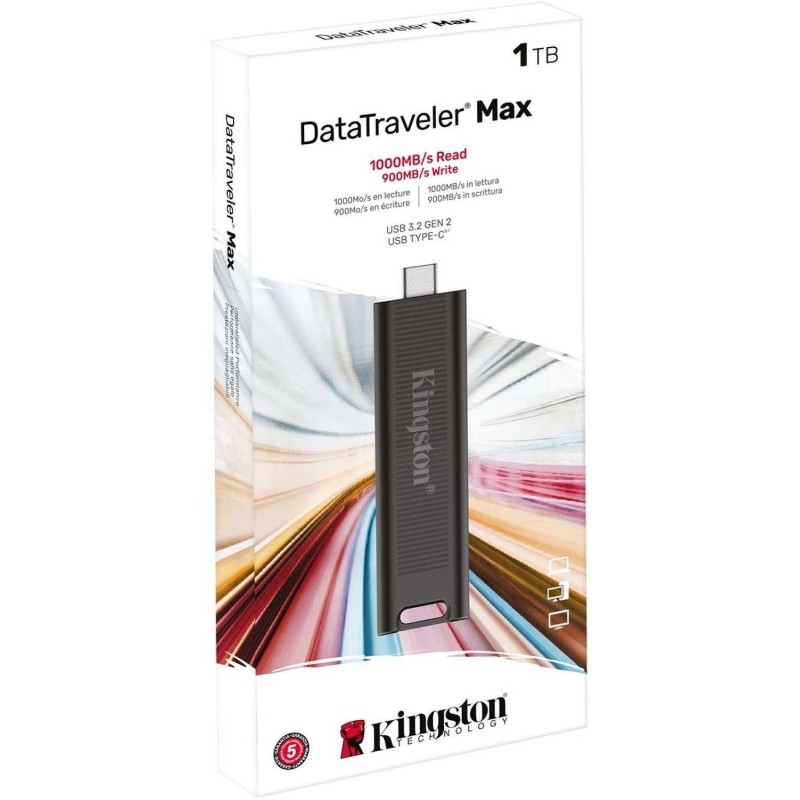 Флеш-память Kingston DataTravelerMax, USB-C 3.2 G2, чер, DTMAX/1TB
