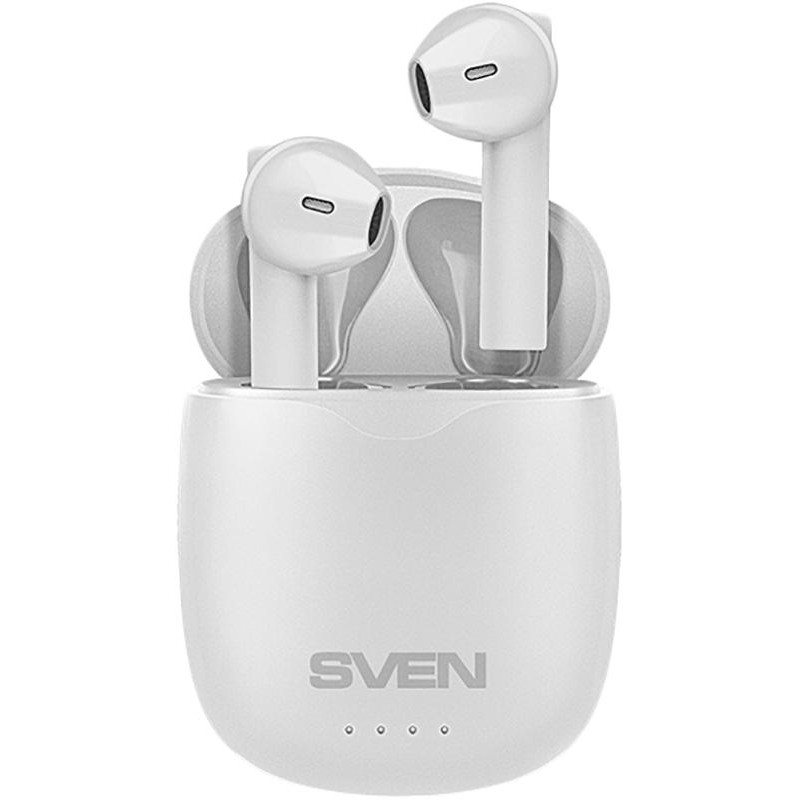 Наушники  SVEN E-727BTбел BТ,ТWS,магн заряд кейс, беспровод, стерео