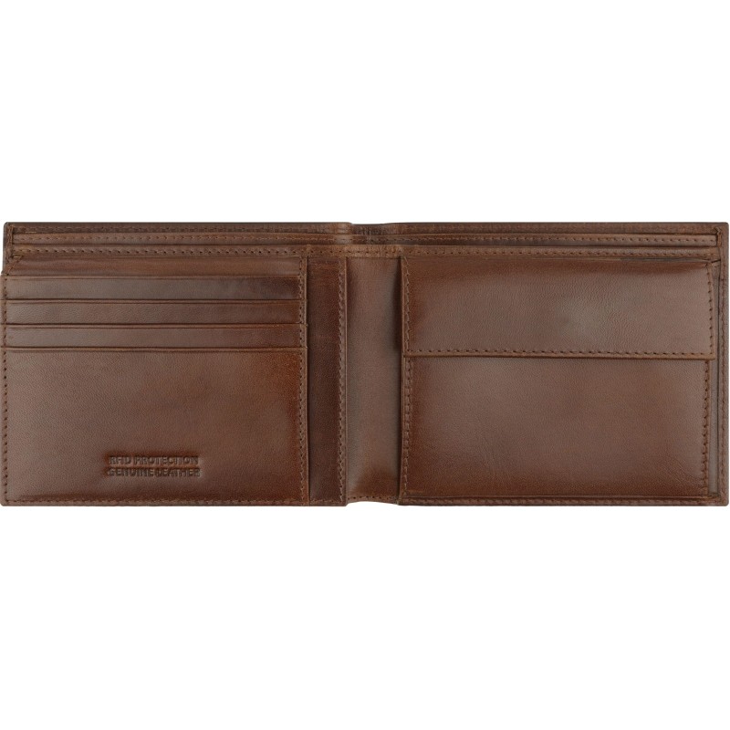 Портмоне BUGATTI Nobile,защRFID, коньячн цв,воловья кожа,12х2х9,5, 49125407
