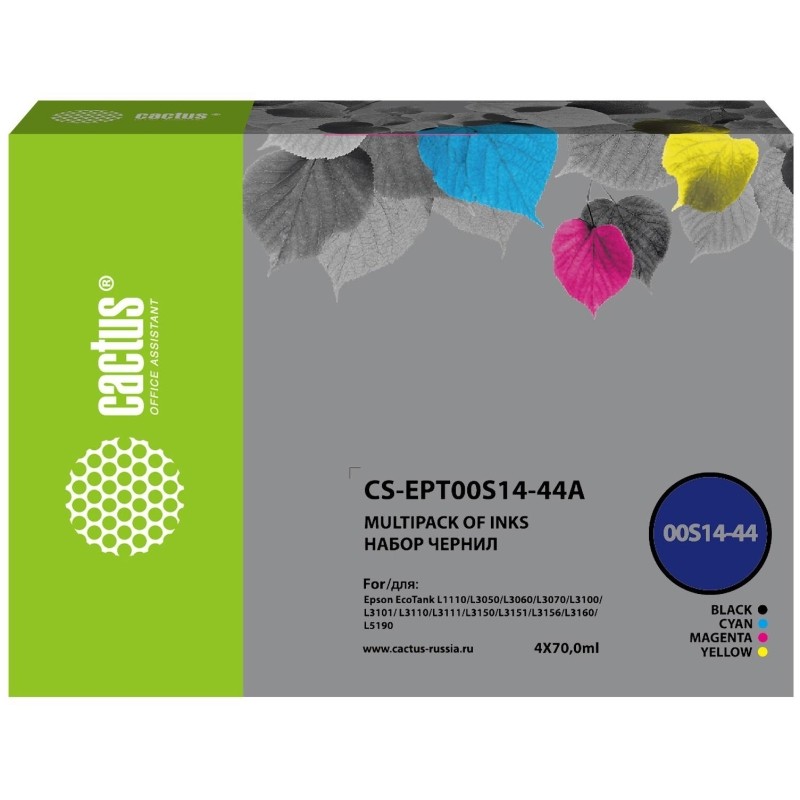 Чернила Cactus CS-EPT00S14-44A 103 набор 4x70 мл для Epson L1110/L3100