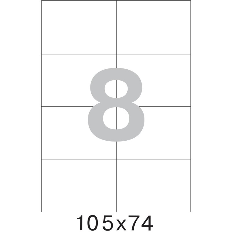 Этикетки самоклеящиеся 105х74мм/8шт.лист А4 п/глян (25л/уп)