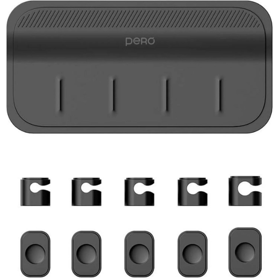 Органайзер магнитный для кабелей PERO DM02 ULTIMATE черный Органайзер магнитный для кабелей PERO DM02 ULTIMATE черный