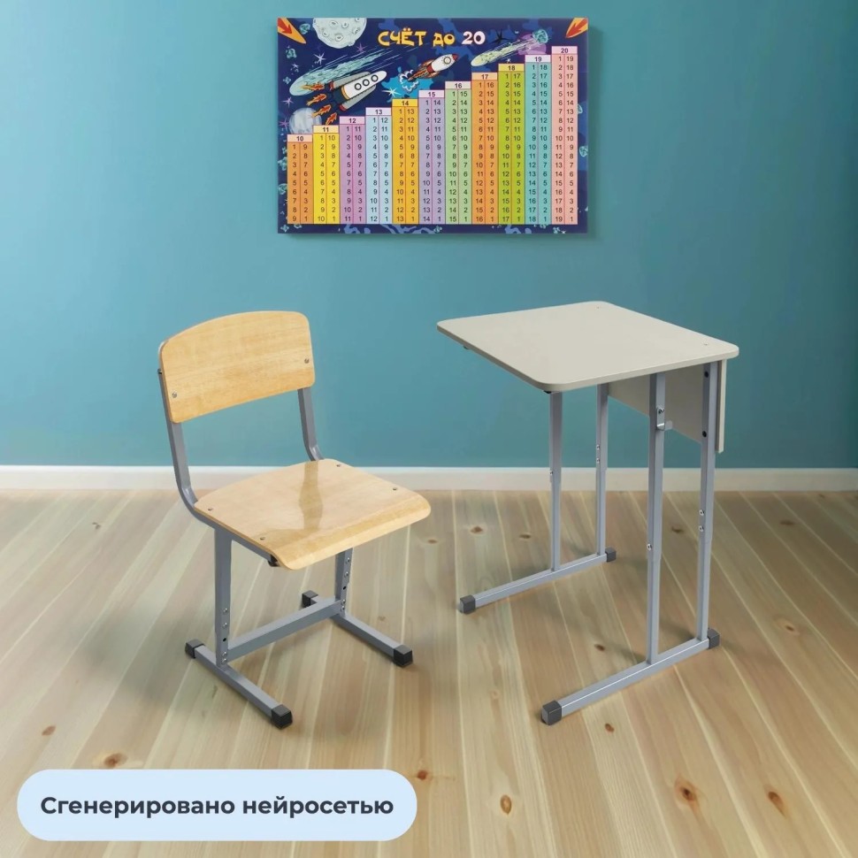 Стул ученический MET_Комус Мебель 5-7р.г. (4-6р.г) серый НОВ Стул ученический MET_Комус Мебель 5-7р.г. (4-6р.г) серый НОВ