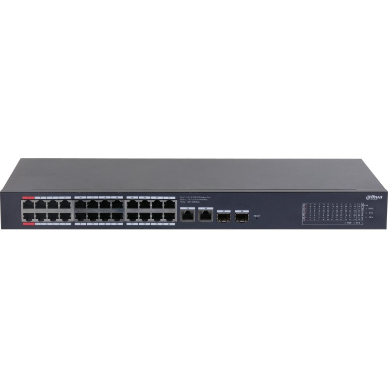 Коммутатор Dahua DH-CS4228-24GT-375 (L2)(1000BASE-T/SFP),24PoE,375W,упр