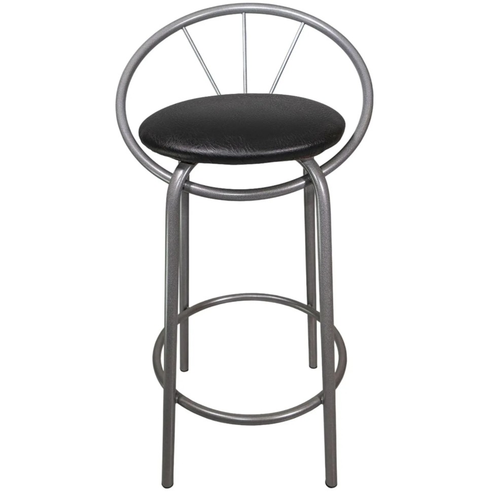 Стул полубарный MKM_Дельта черный полим/хром