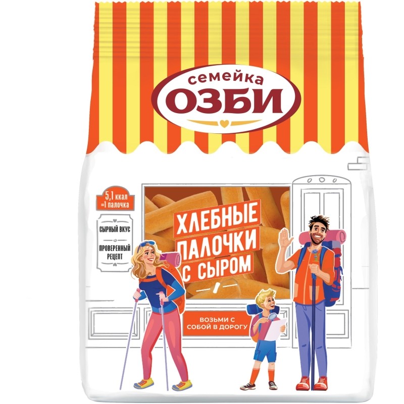 Снеки хлебные палочки Семейка ОЗБИ с сыром 150 г, 921